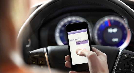 Someone texting while driving